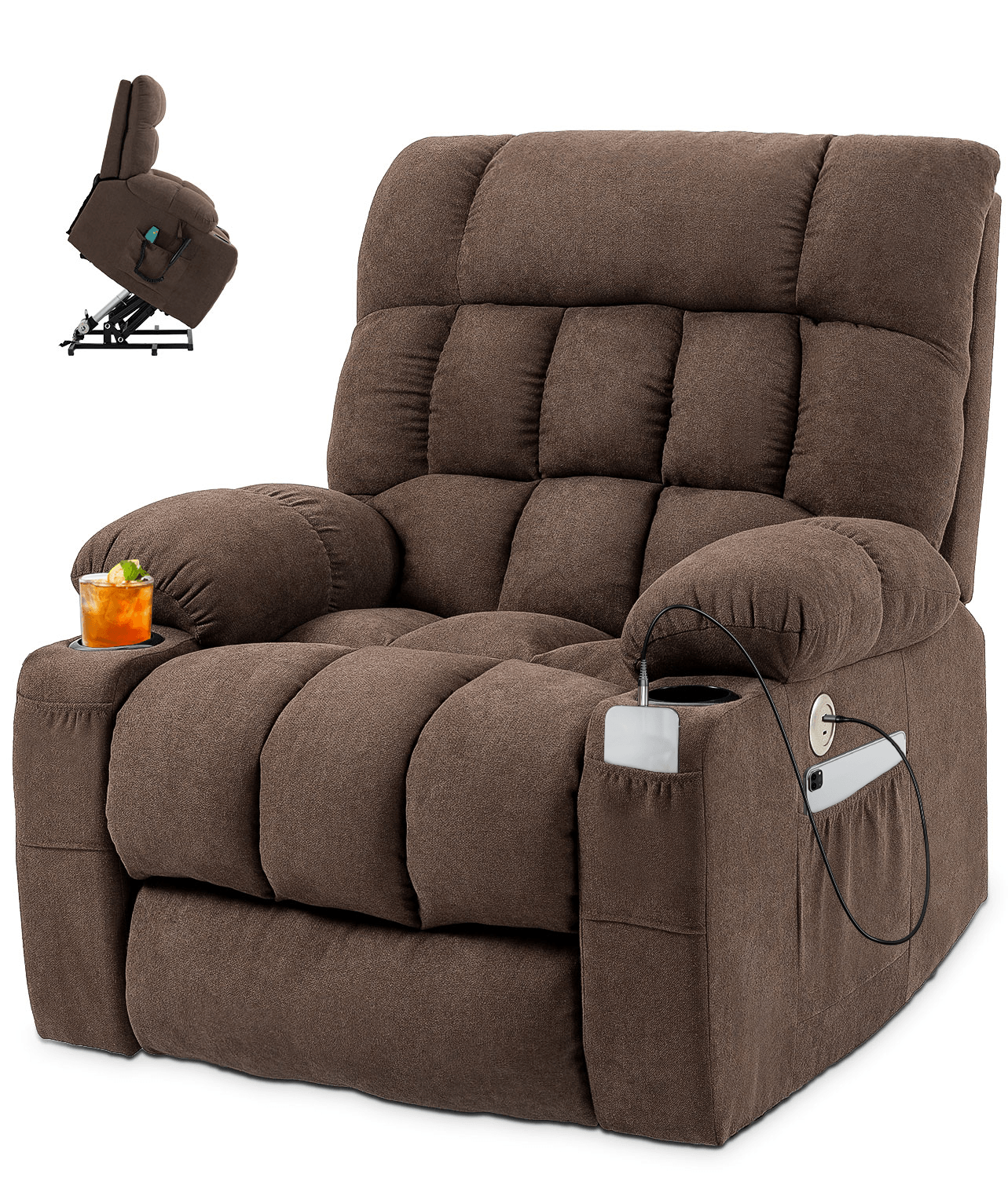 Ultimate Comfort: Fabric Dual Motor Massage Heating Lifting Recliner