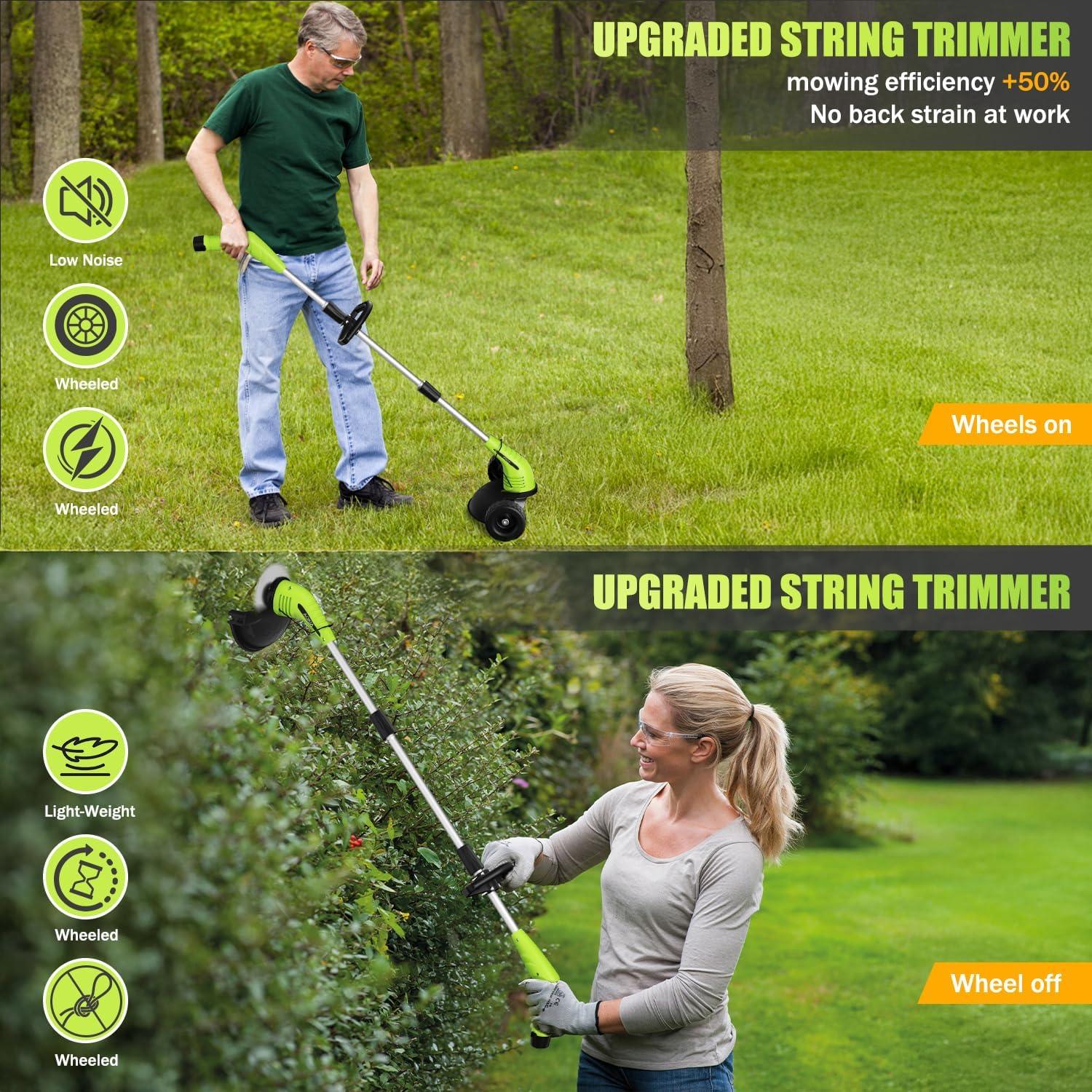 Make Lawn Care Easier: Meet the GardenJoy 12V Cordless Grass Trimmer with Wheels