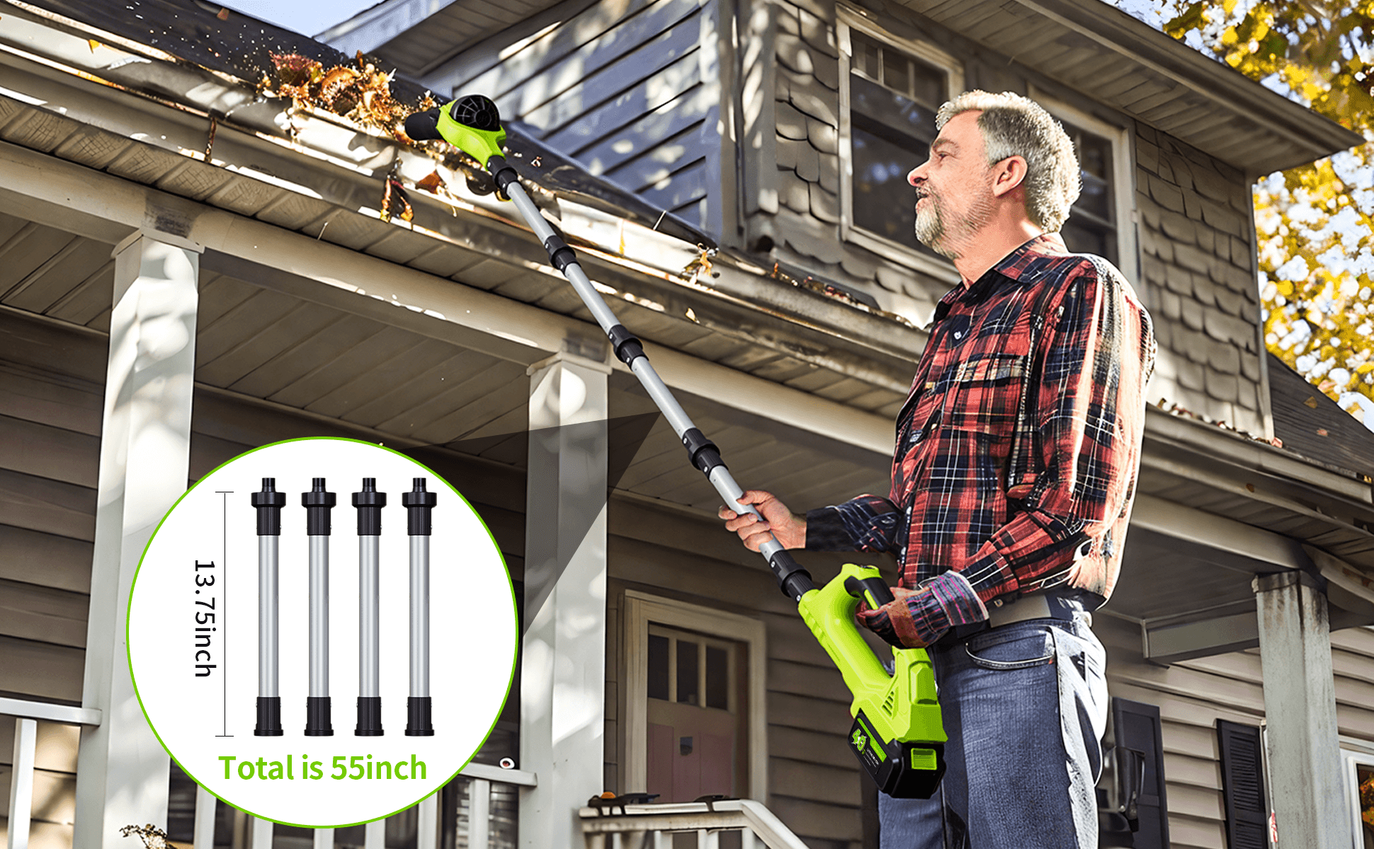 Make cleaning your gutters easy: GardenJoy 40V Cordless Leaf Blower
