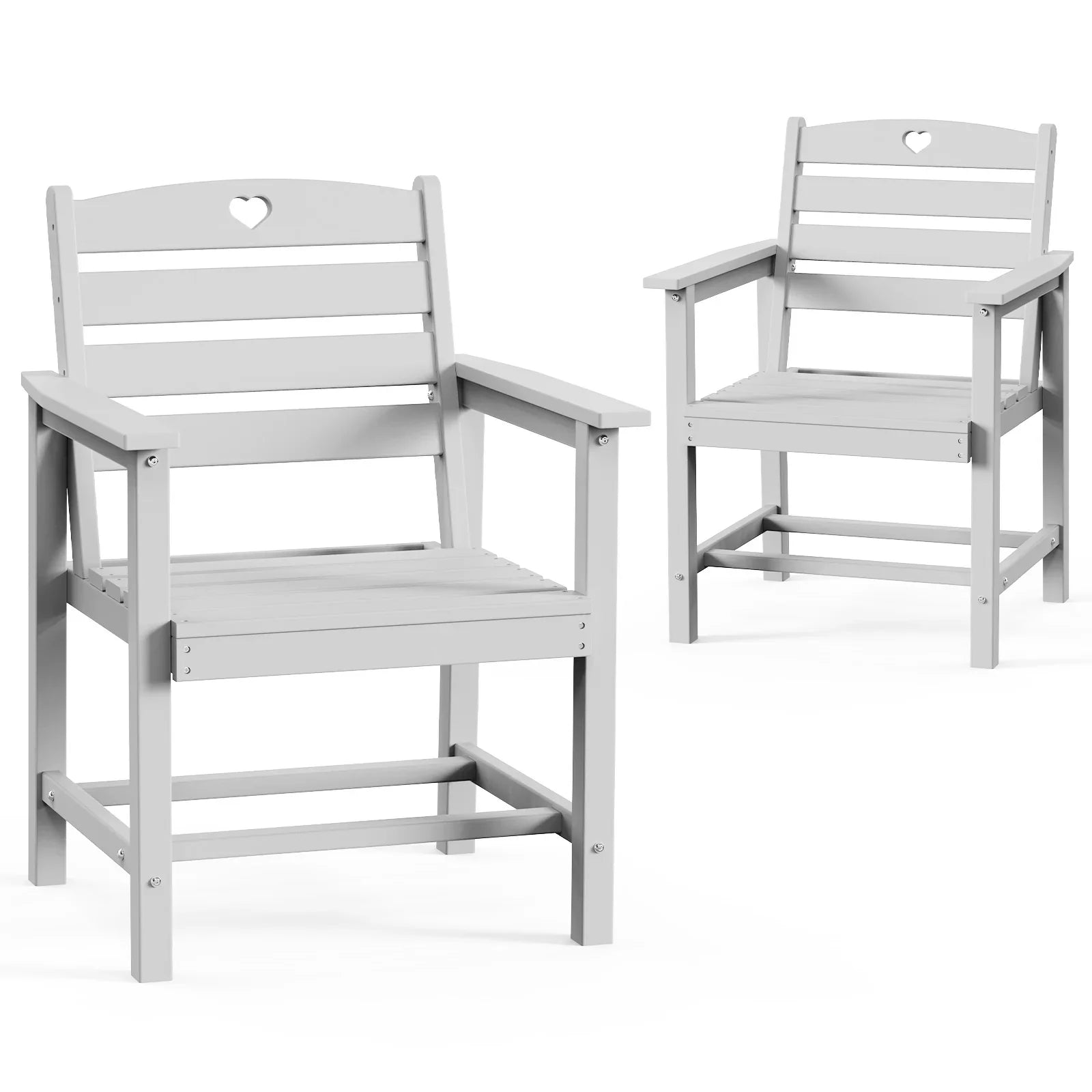 HDPE Patio Table and Chairs Set with Umbrella Hole, Weather-Resistant Patio Dining Sets, Outdoor Dining Set for Lawn, Patio, Porch, Deck, Poolside, Yard - Gardenjoy