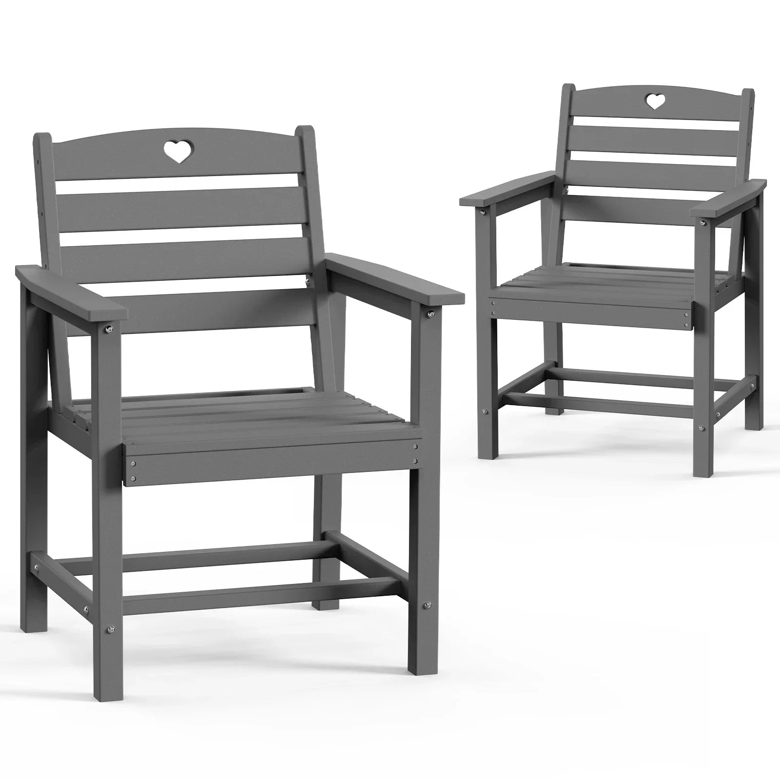 HDPE Patio Table and Chairs Set with Umbrella Hole, Weather-Resistant Patio Dining Sets, Outdoor Dining Set for Lawn, Patio, Porch, Deck, Poolside, Yard - Gardenjoy