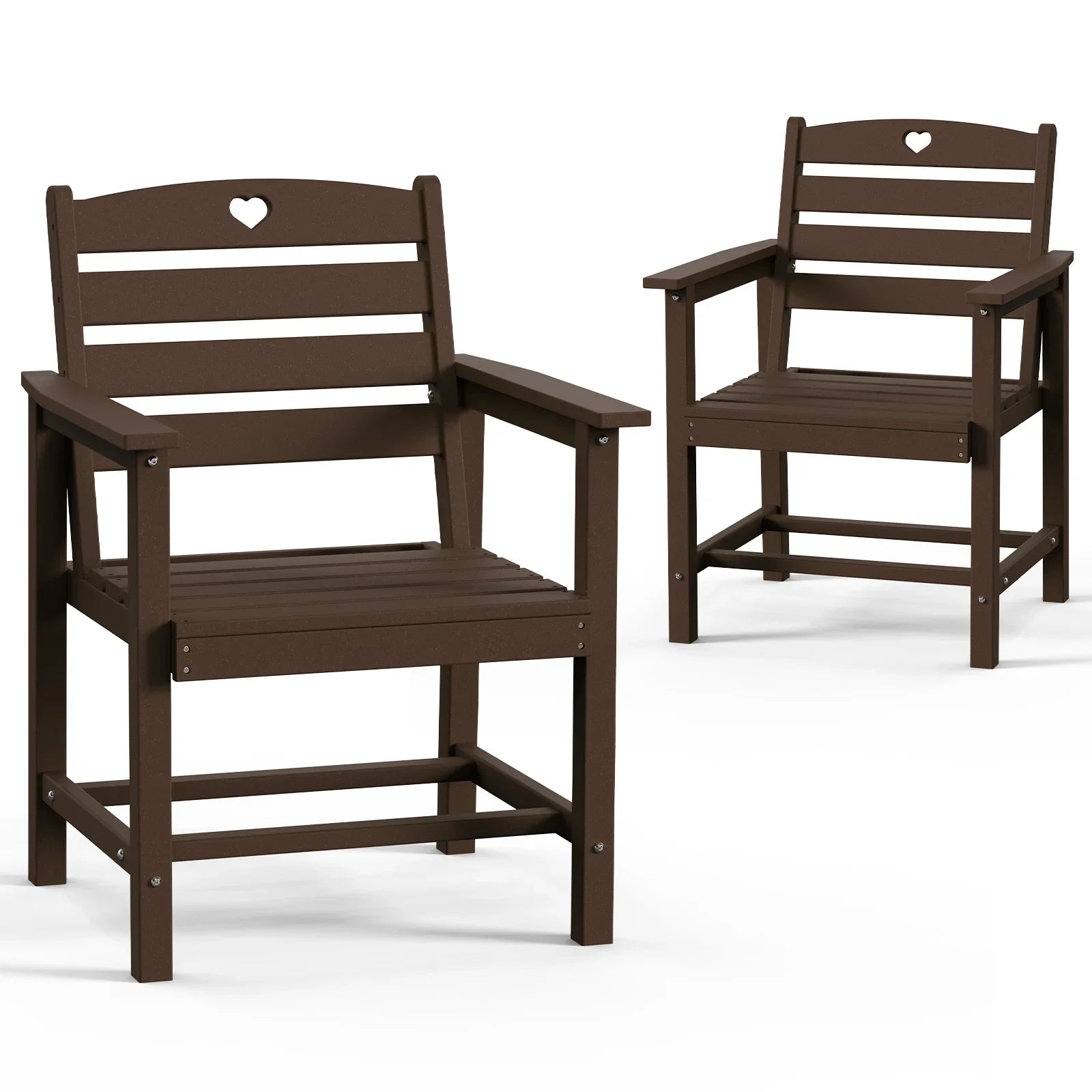 HDPE Patio Table and Chairs Set with Umbrella Hole, Weather-Resistant Patio Dining Sets, Outdoor Dining Set for Lawn, Patio, Porch, Deck, Poolside, Yard - Gardenjoy
