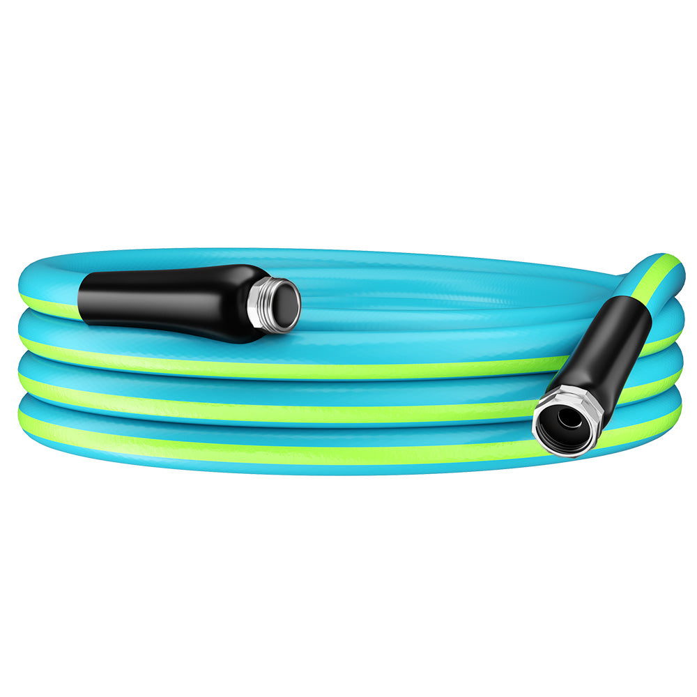 WrapHose Garden hoses with brass fittings, all-weather suitable, tangle-free, and lightweight