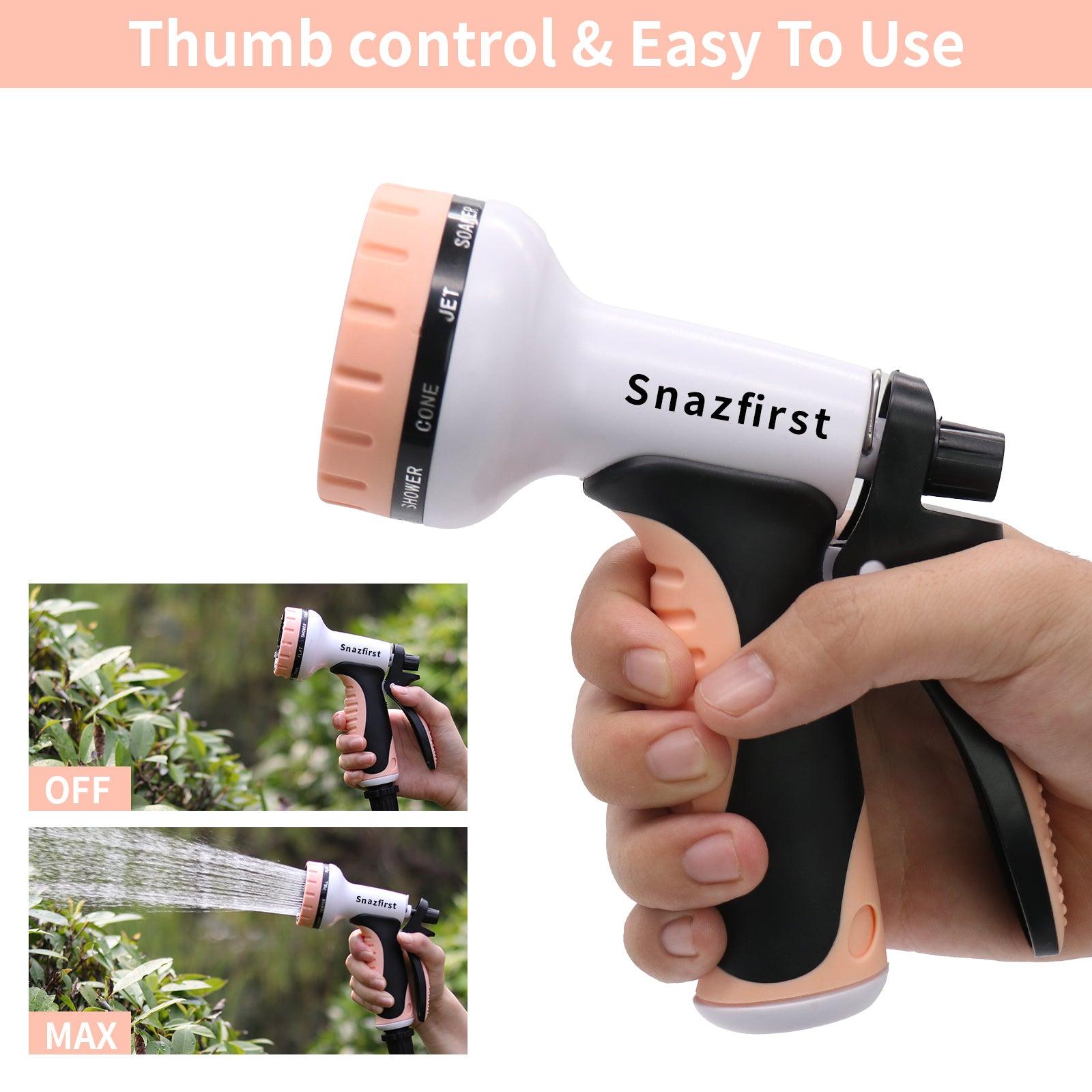 SNAZFIRST Hose High-pressure heavy-duty metal garden nozzles with 10 adjustable flow modes are versatile water sprayers for watering plants, lawns, cars and pets. - Gardenjoy