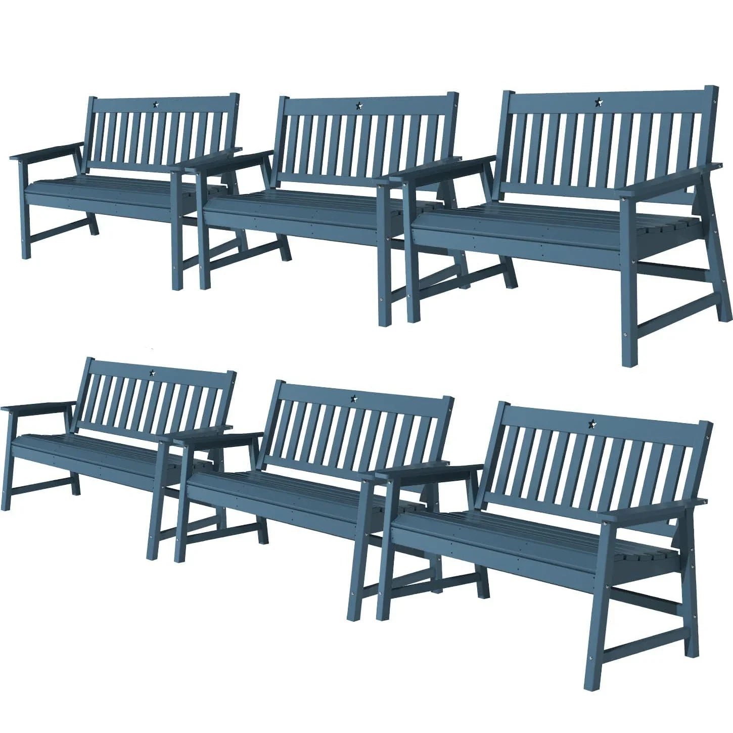 Outdoor Bench, 2-Person Garden Bench, HDPE Patio Bench Weatherproof, Durable Porch Bench for Patio, Backyard, Porch, and Park - Gardenjoy