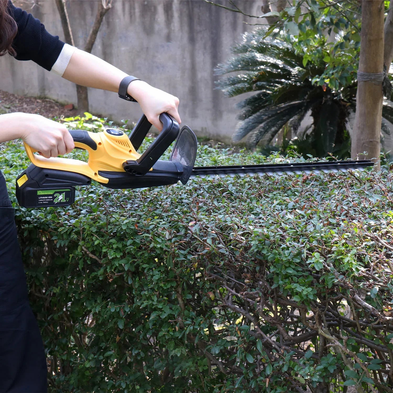 GardenJoy 22" Dual-Action Blades Cordless Hedge Trimmer (Battery & Charger Included), 2600Rpm, 2×3Ah Batteries & Fast Charger, Hedge & Branch Cutting - Gardenjoy