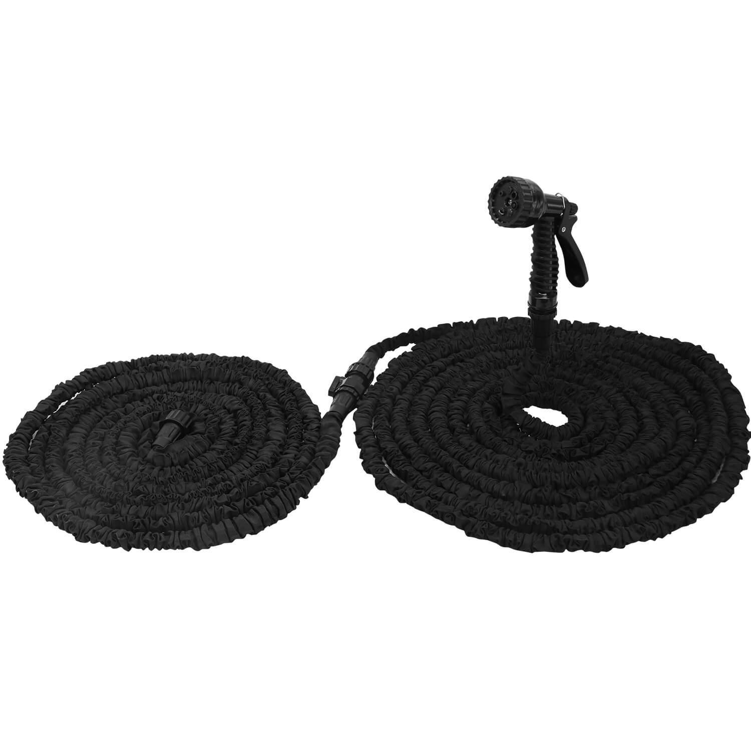 GardenJoy Expandable Water Hose 100ft (50ft × 2Pack) with 7 Function Spray Nozzle