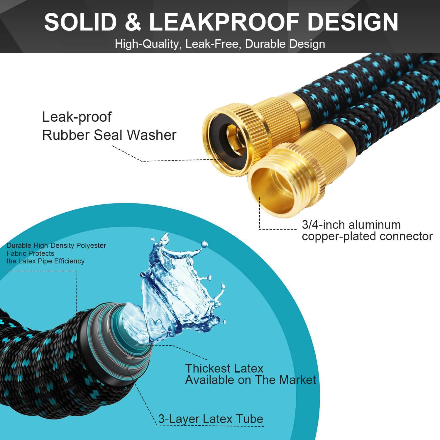 GardenJoy Expandable Garden Hose 50ft with 7 Function Spray Nozzle - Gardenjoy