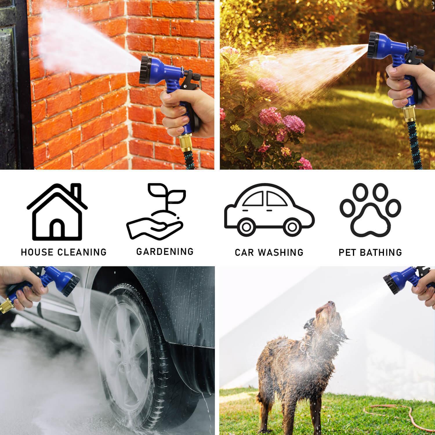 GardenJoy Expandable Garden Hose 50ft with 7 Function Spray Nozzle - Gardenjoy
