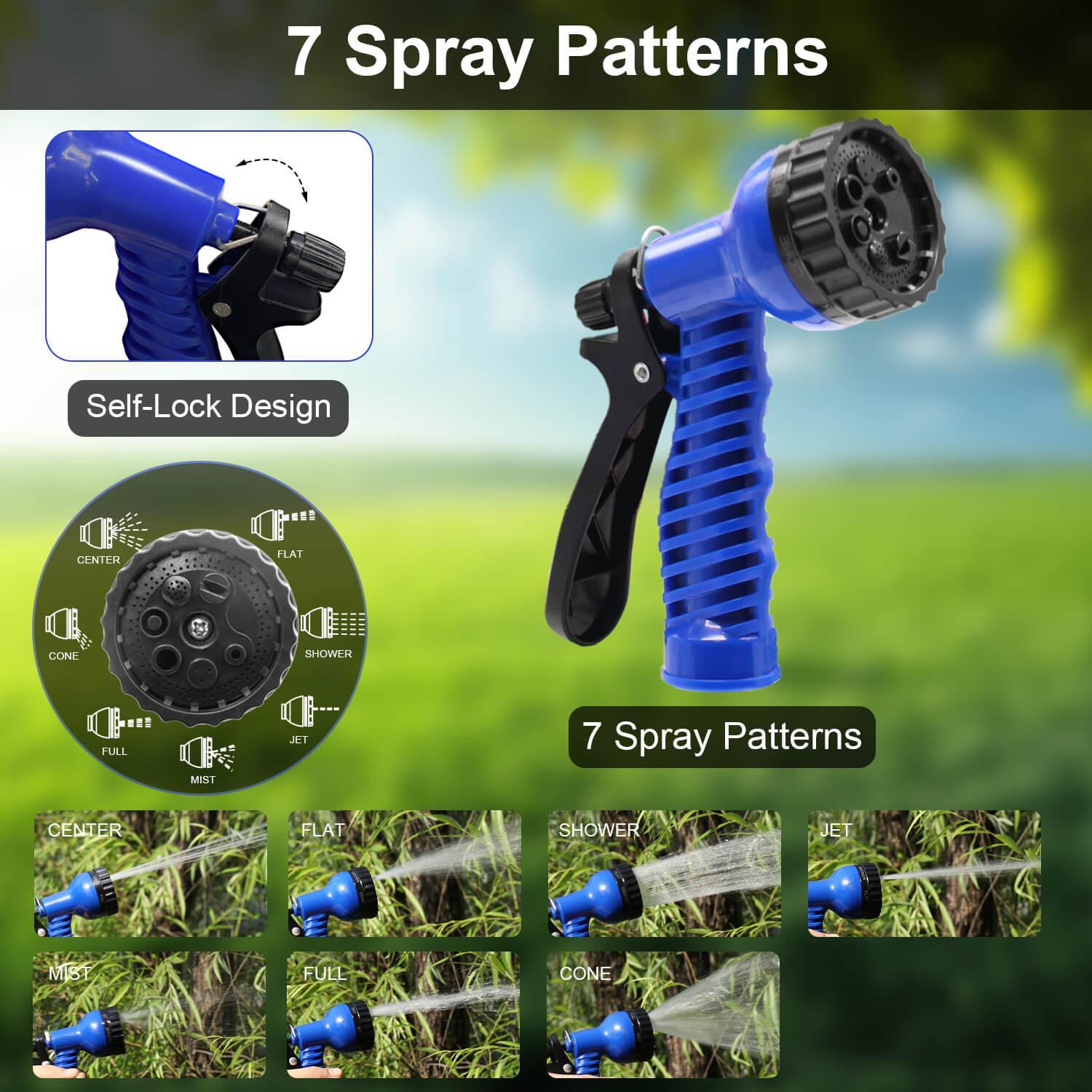 GardenJoy Expandable Garden Hose 50ft with 7 Function Spray Nozzle - Gardenjoy