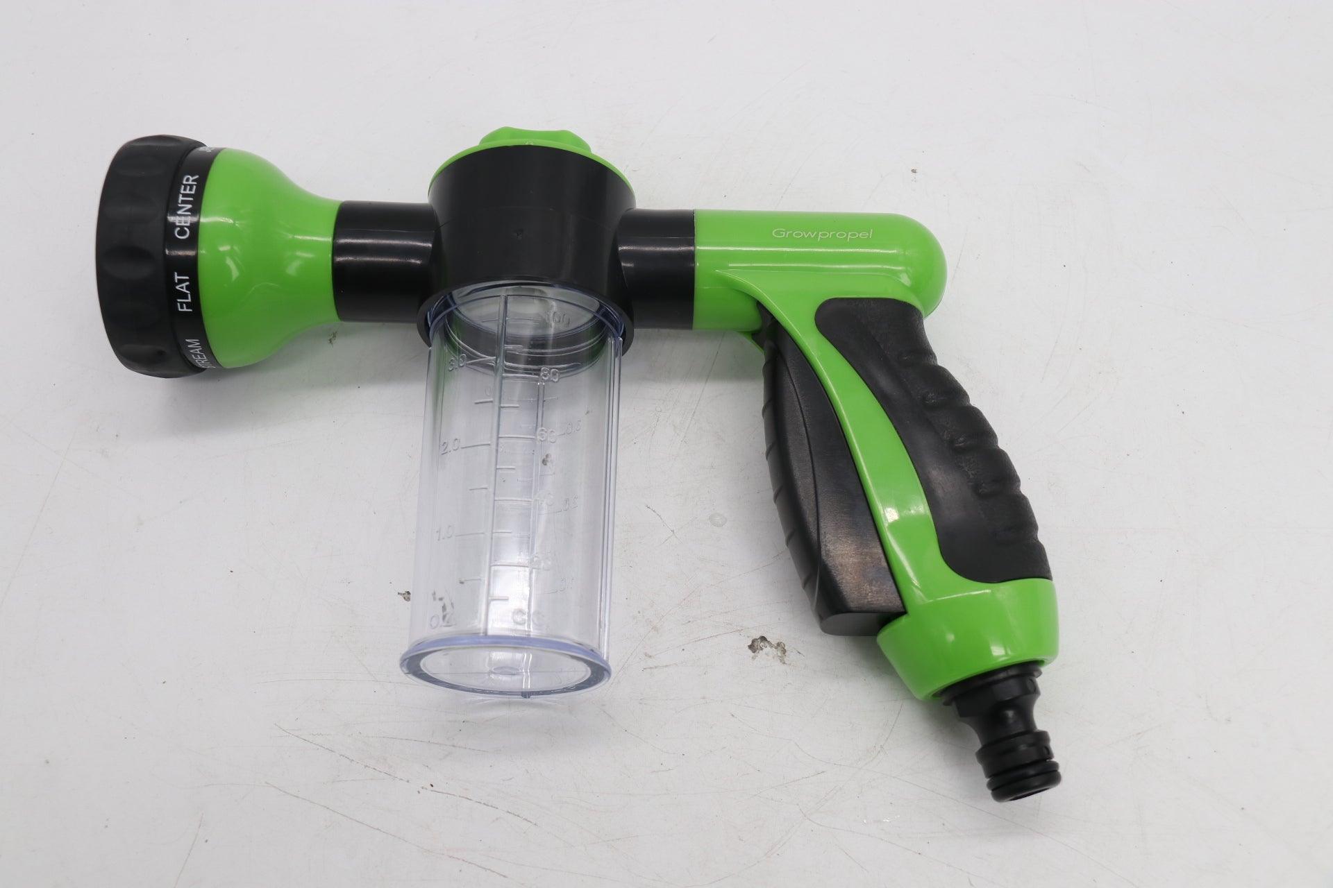 GROWPROPEL Multi-Purpose Garden Hose Nozzle with Water Meter - Powerful water stream and adjustable spray pattern for versatile cleaning and irrigation - Gardenjoy