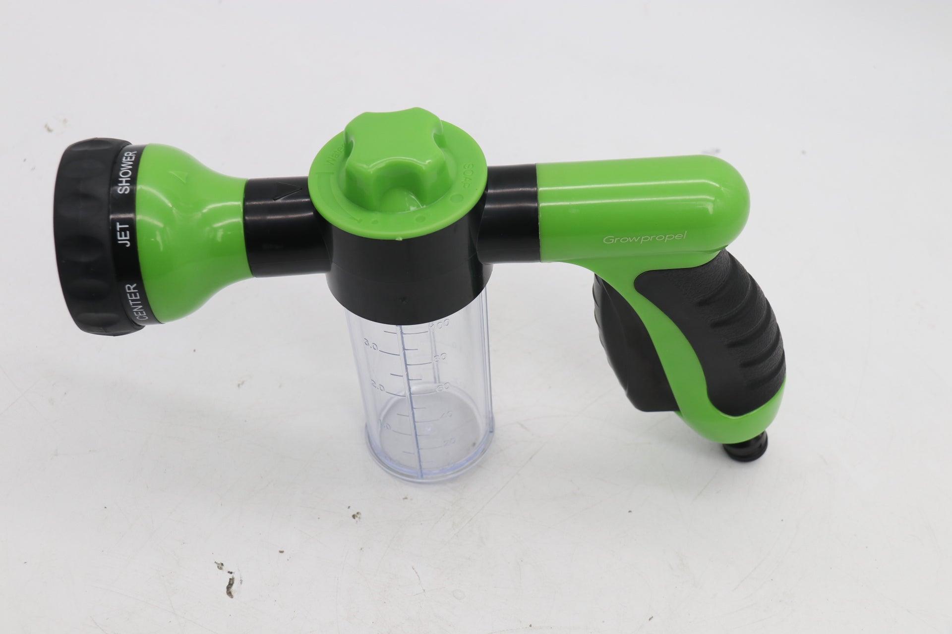 GROWPROPEL Multi-Purpose Garden Hose Nozzle with Water Meter - Powerful water stream and adjustable spray pattern for versatile cleaning and irrigation - Gardenjoy