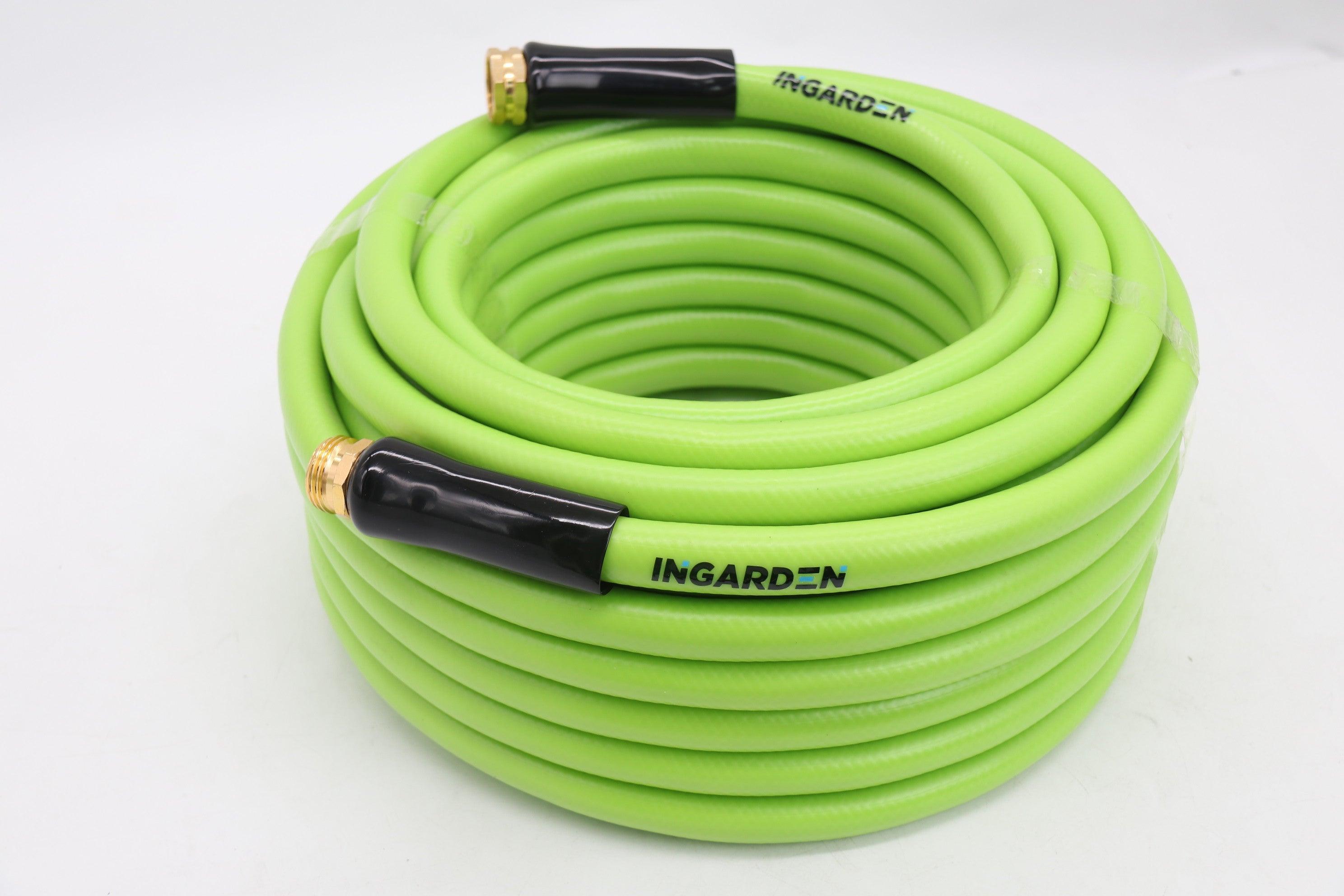 INGARDEN Garden Hose 25-100 FT 5/8", Water Hose with Brass Fittings, All-weather, No Kink, Lightweight, Burst 600 PSI - Gardenjoy