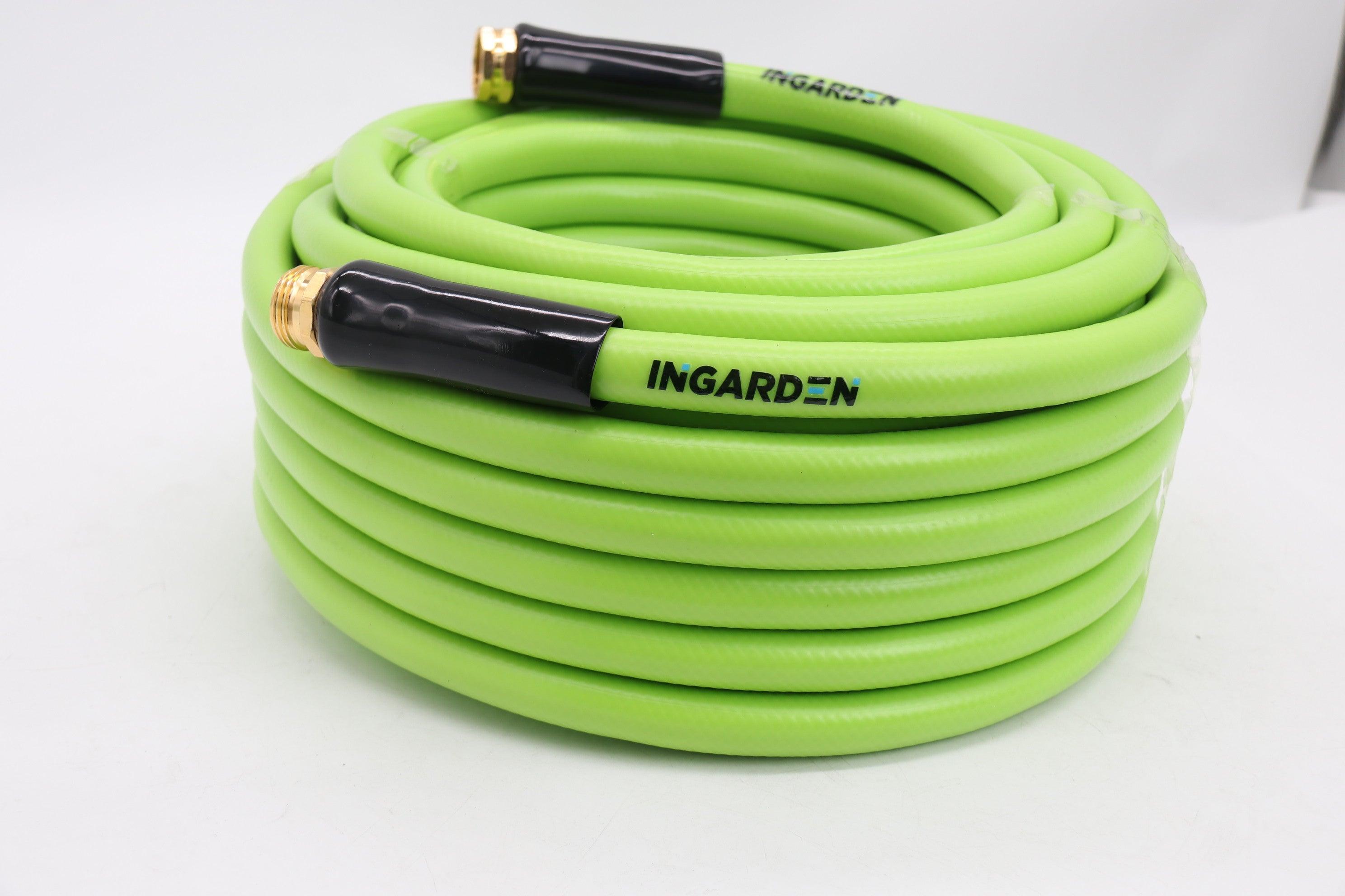 INGARDEN Garden Hose 25-100 FT 5/8", Water Hose with Brass Fittings, All-weather, No Kink, Lightweight, Burst 600 PSI - Gardenjoy