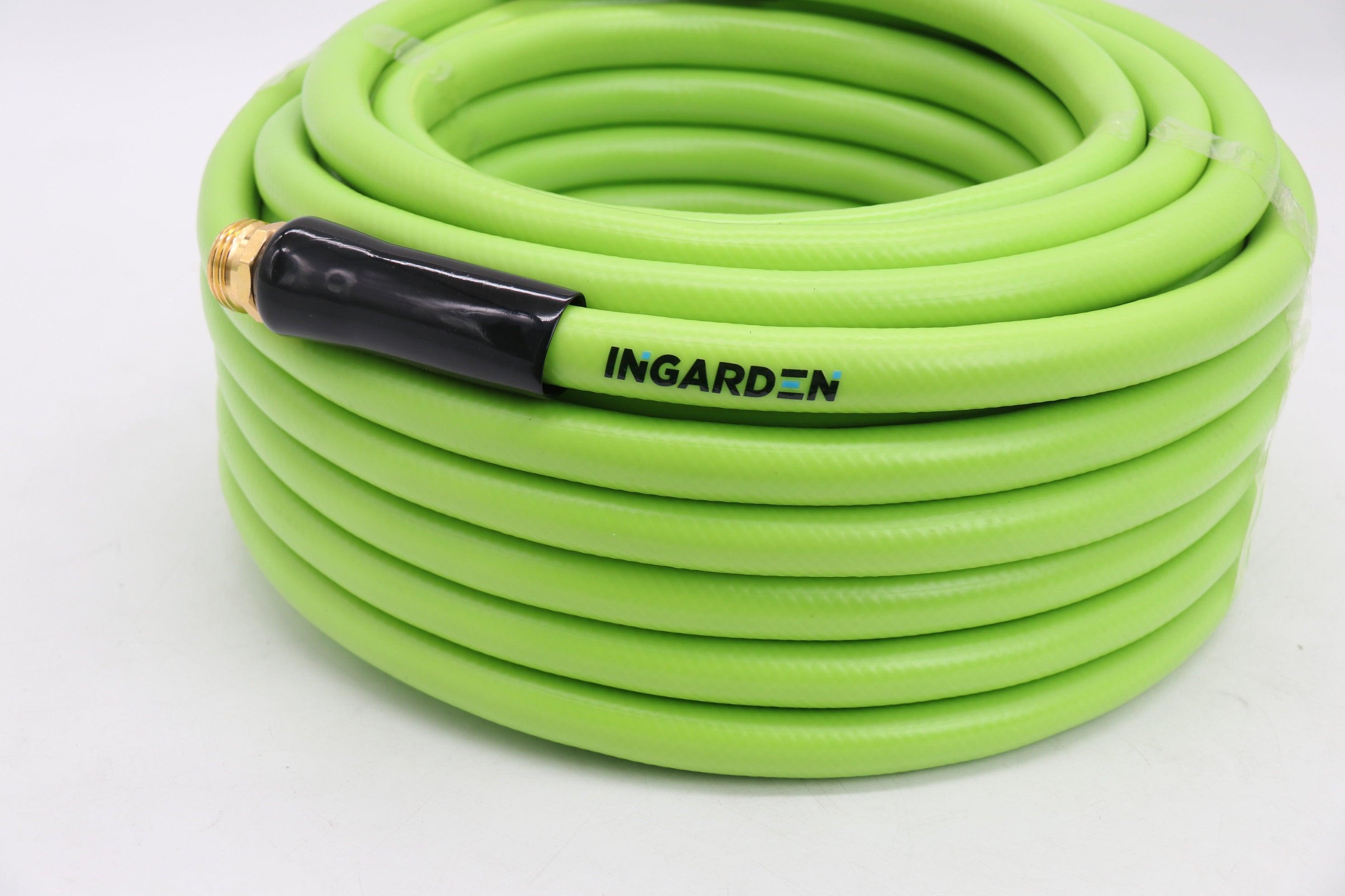 INGARDEN Garden Hose 25-100 FT 5/8", Water Hose with Brass Fittings, All-weather, No Kink, Lightweight, Burst 600 PSI - Gardenjoy
