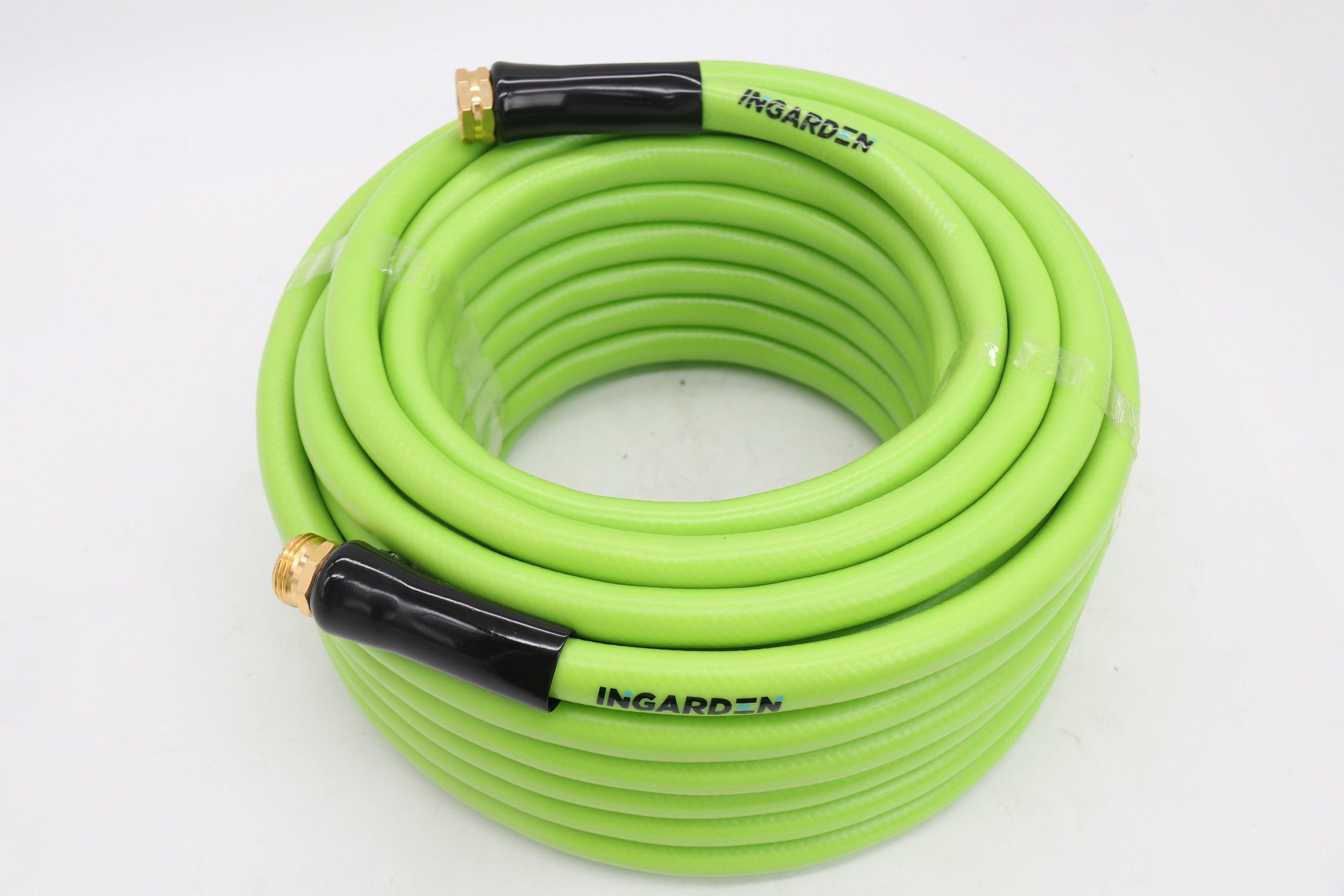 INGARDEN Garden Hose 25-100 FT 5/8", Water Hose with Brass Fittings, All-weather, No Kink, Lightweight, Burst 600 PSI - Gardenjoy