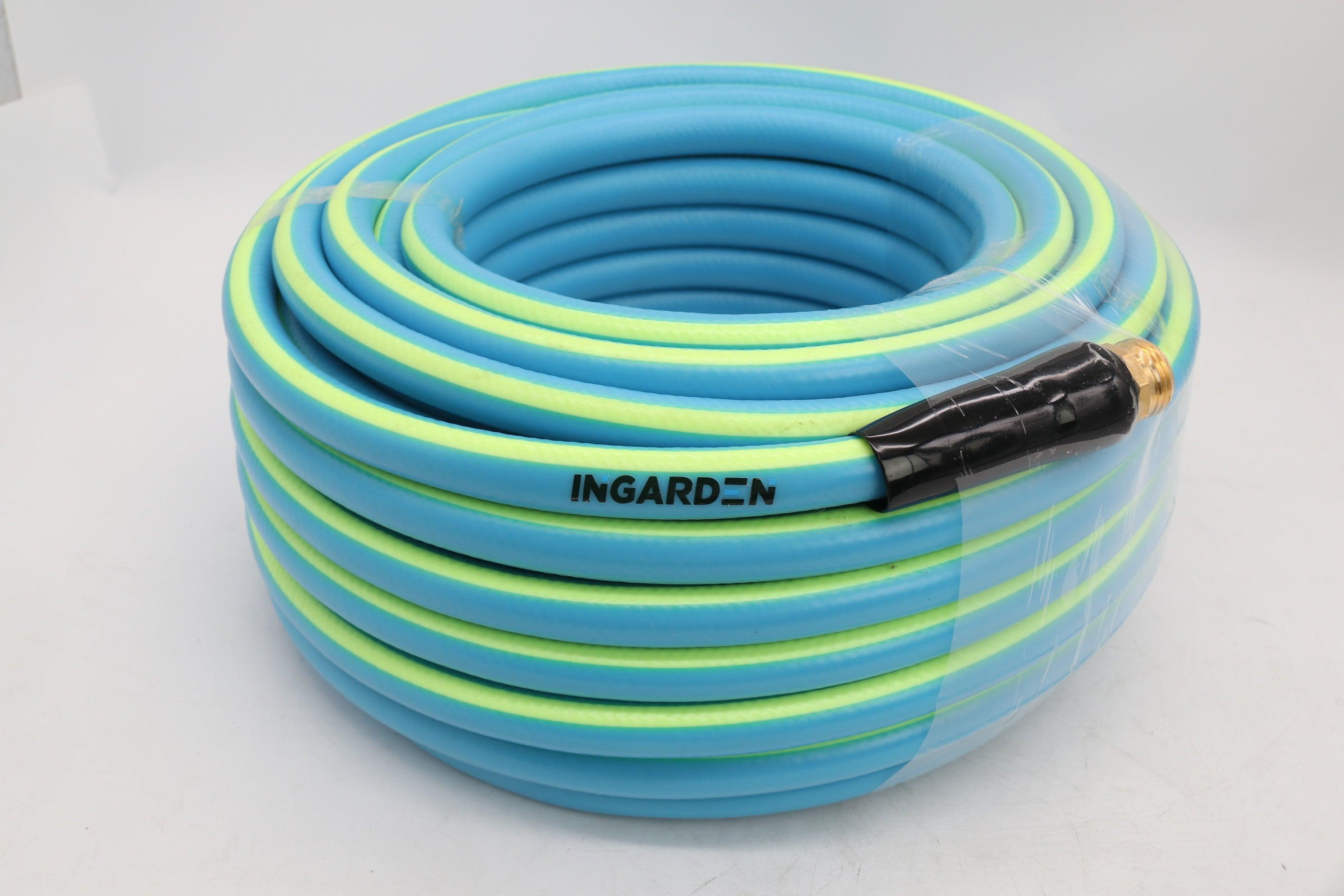 INGARDEN Garden Hose 25-100 FT 5/8", Water Hose with Brass Fittings, All-weather, No Kink, Lightweight, Burst 600 PSI - Gardenjoy