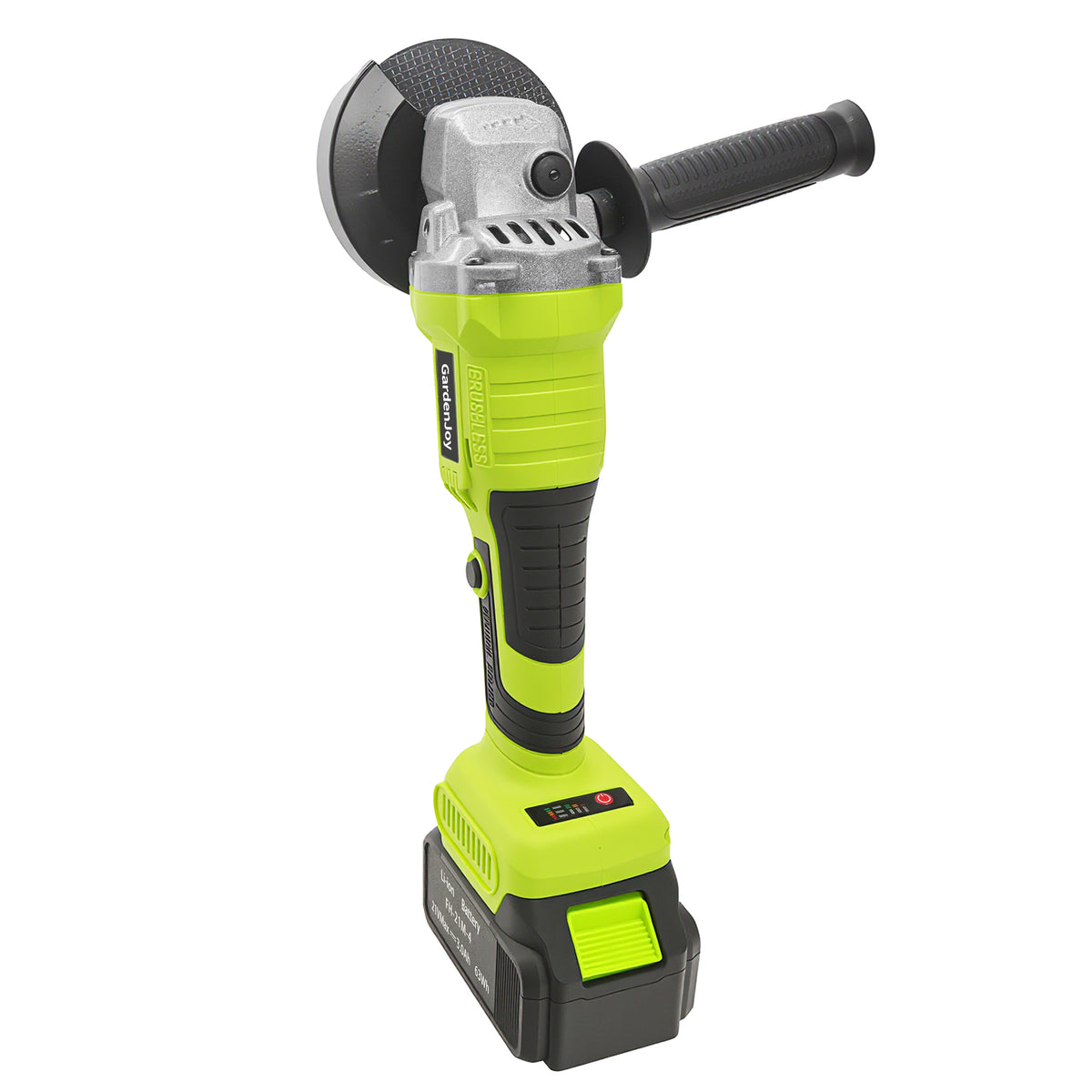 GardenJoy 21V Cordless Angle Grinder Kit, Brushless Motor, Cutting & Grinding Tool with Battery and Charger