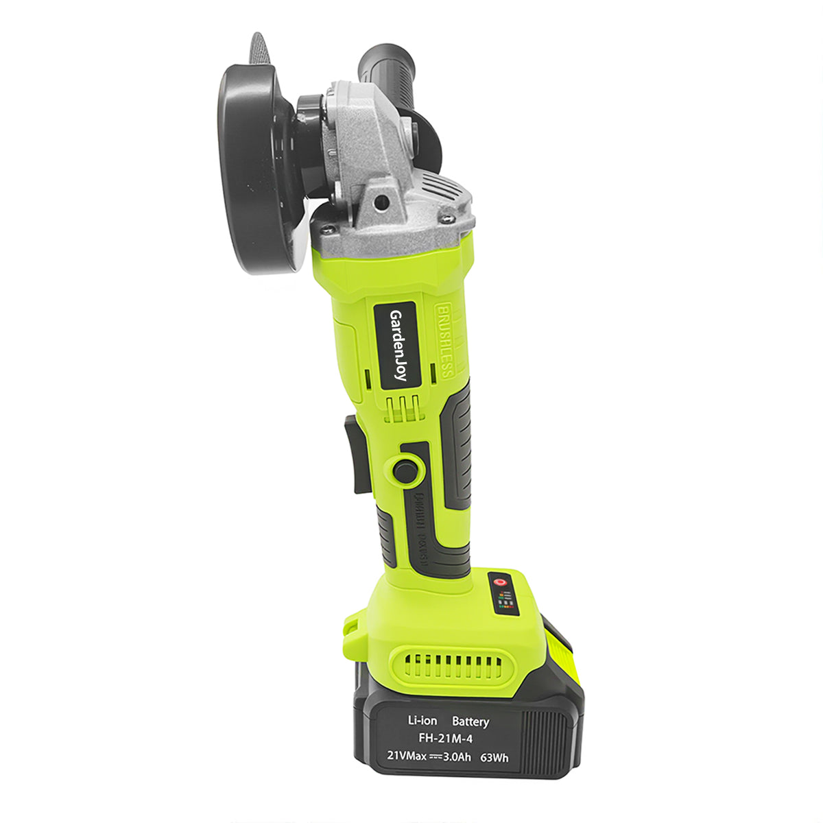 GardenJoy 21V Cordless Angle Grinder Kit, Brushless Motor, Cutting & Grinding Tool with Battery and Charger