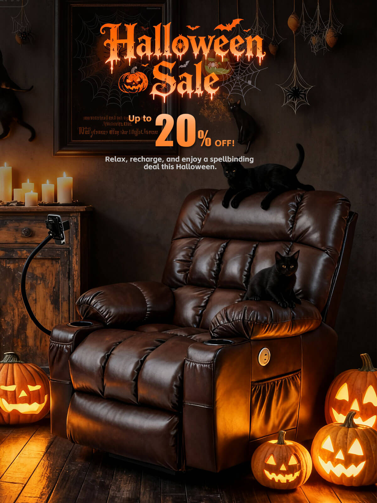🎃 Relax This Halloween with the Perfect Treat — A Dual Motor Massage Recliner for Total Comfort