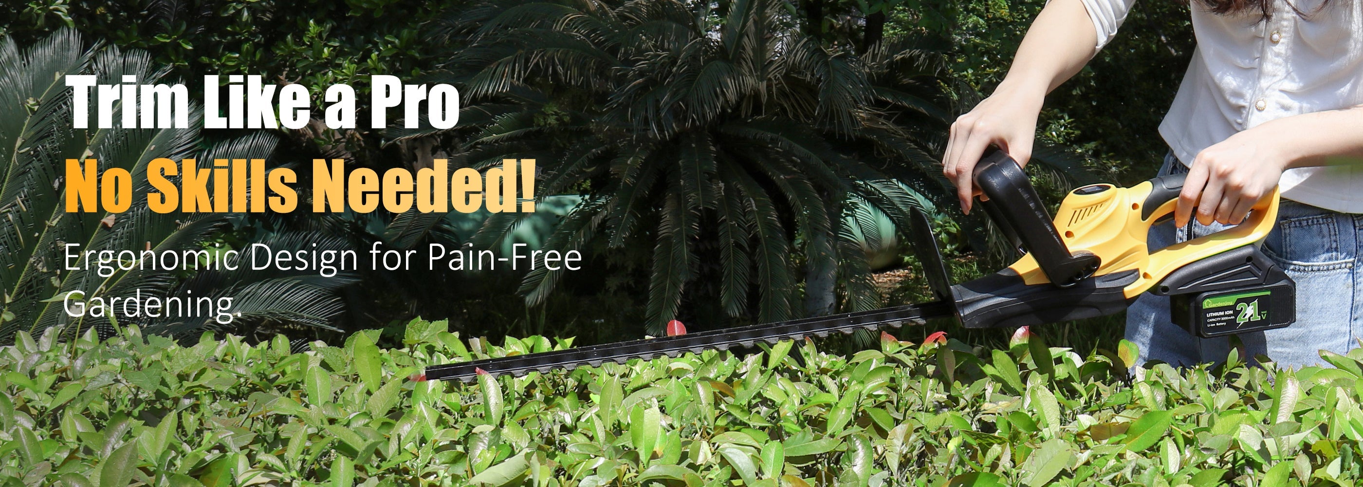 Trim Like a Pro—GardenJoy 22″ Cordless Hedge Trimmer Delivers Precision & Power
