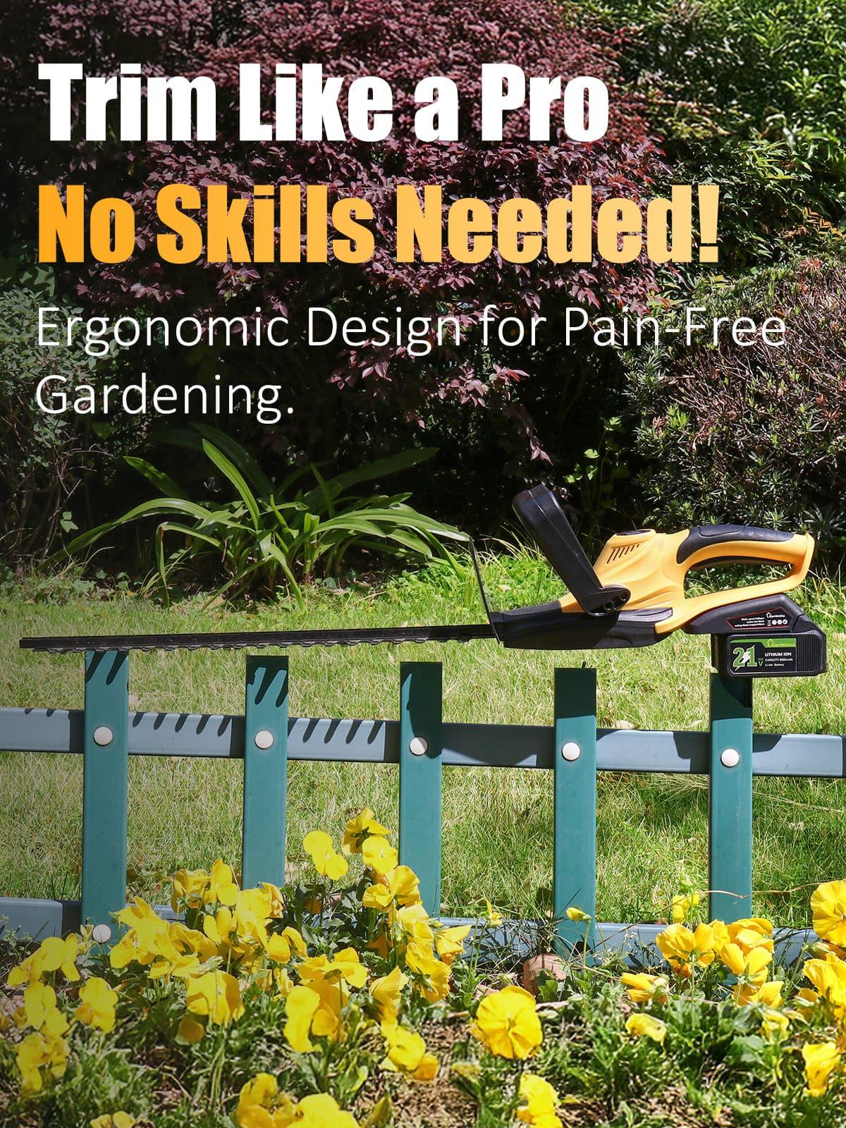 GardenJoy 22" Dual-Action Blades Cordless Hedge Trimmer: The Smart Choice for Perfect Hedges