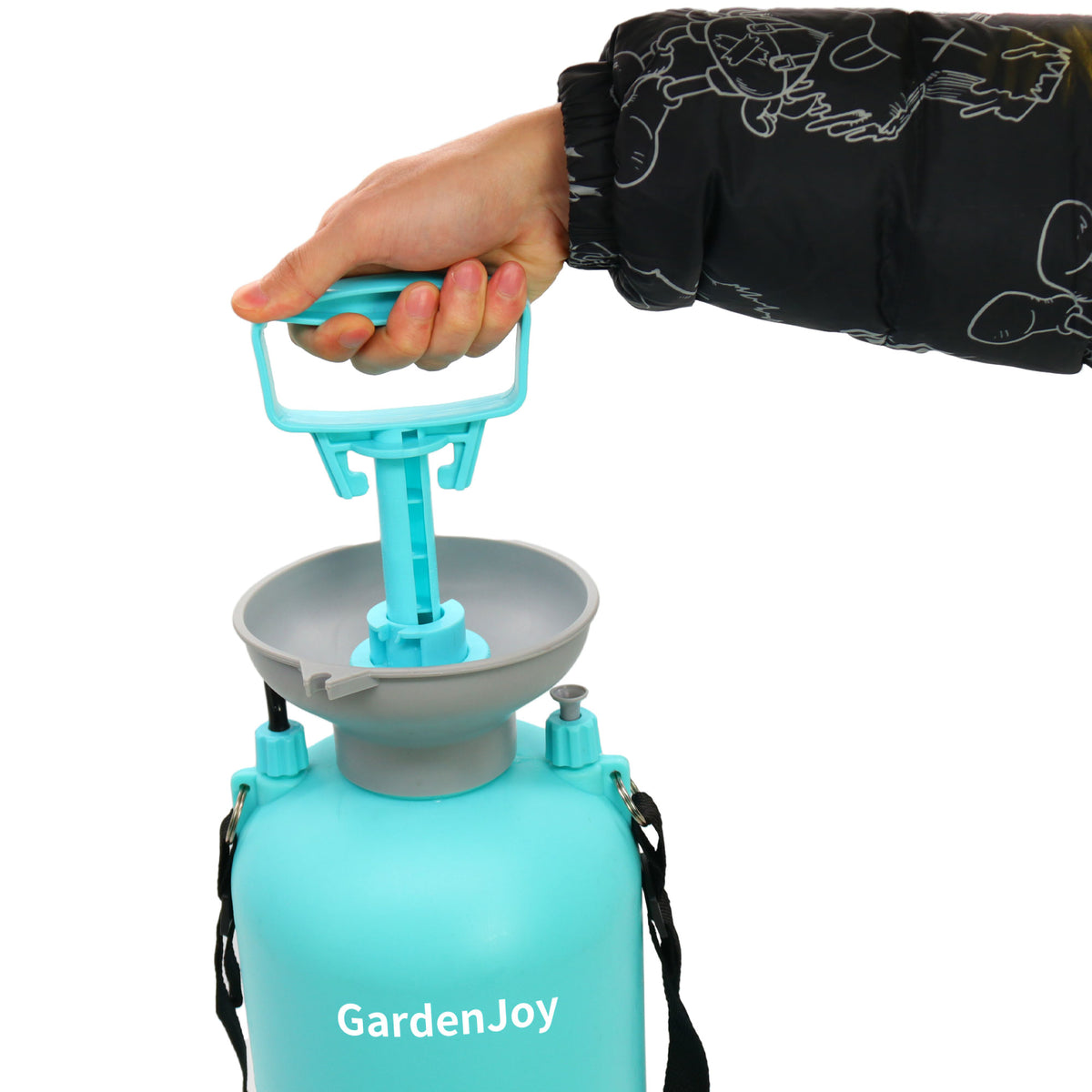 GardenJoy Pump Pressure Sprayer with Wide Funnel Mouth, Adjustable Nozzle, Shoulder Strap, Heavy Duty Garden Sprayer for Lawn, Yard, and Weed Control