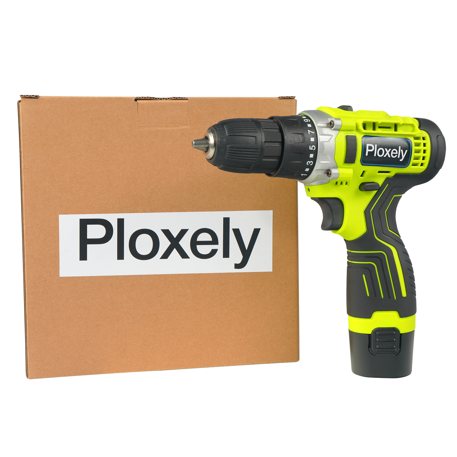 Ploxely Brushless Cordless Impact Drill 21V High Torque Electric Drill Driver Set for Home DIY Masonry Wood Metal Drilling