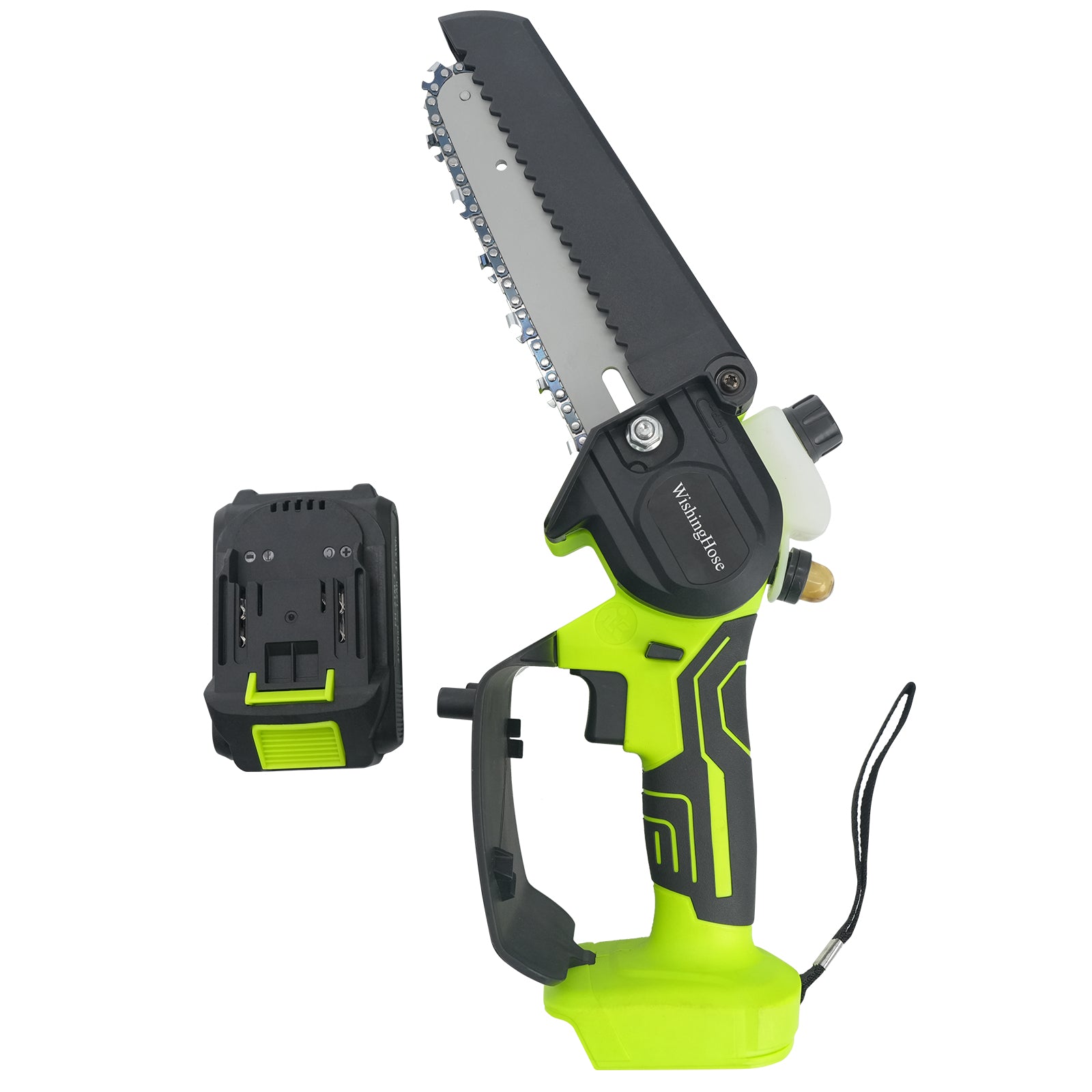 WishingHose 21V Cordless Mini Chainsaw, 21V Battery Powered, Portable Chainsaw for Tree Pruning and Wood Cutting