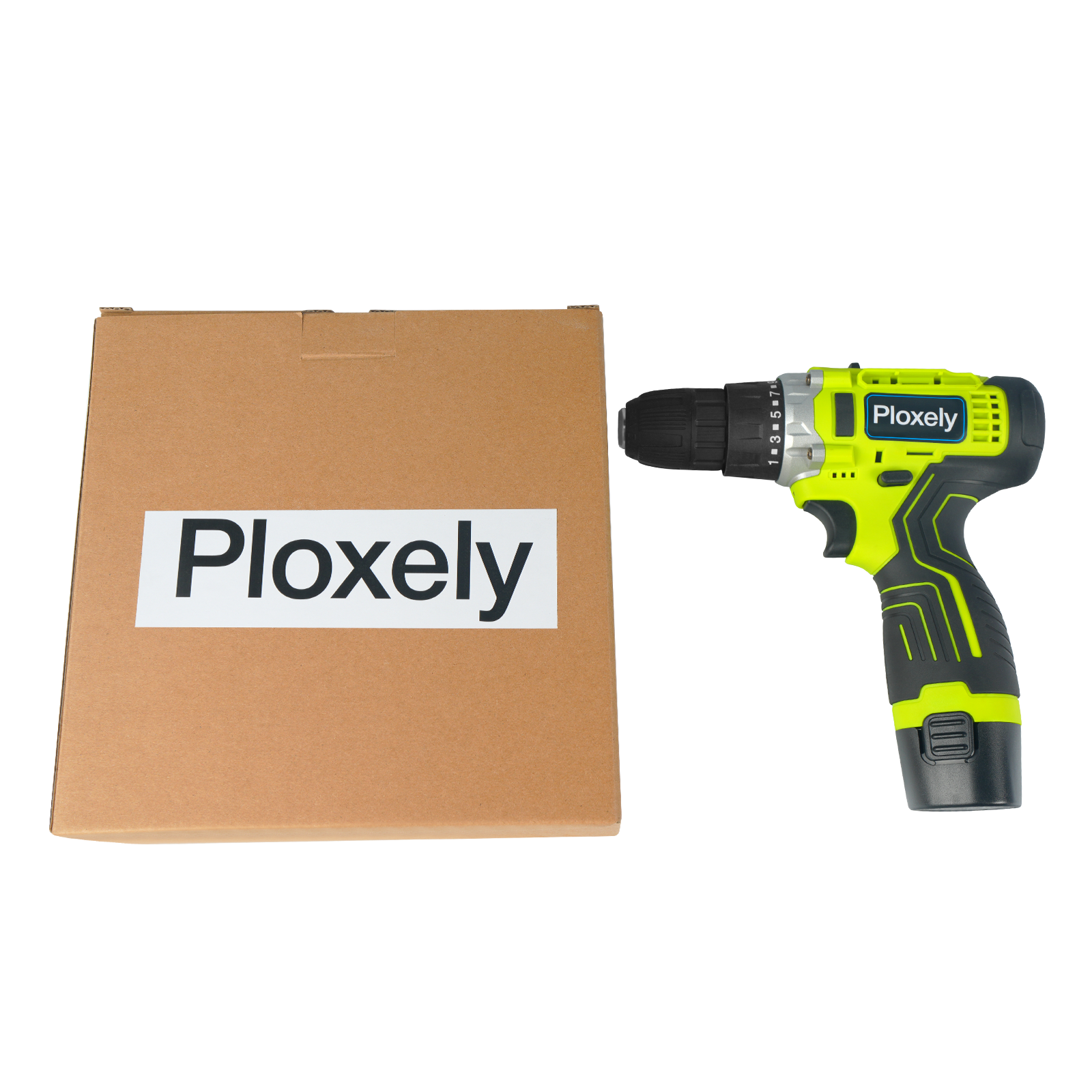 Ploxely Brushless Cordless Impact Drill 21V High Torque Electric Drill Driver Set for Home DIY Masonry Wood Metal Drilling