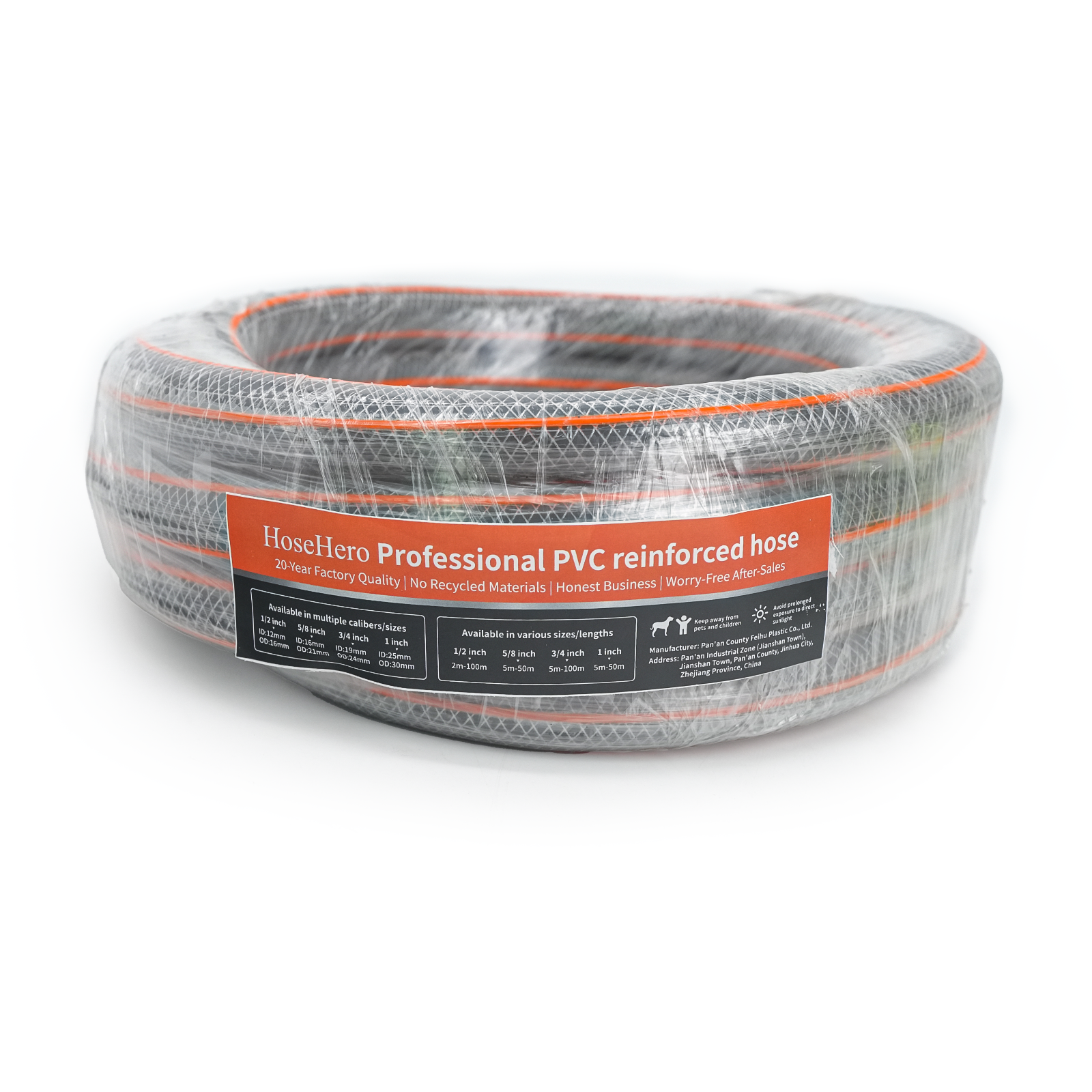 HoseHero Professional PVC reinforced hose - gray