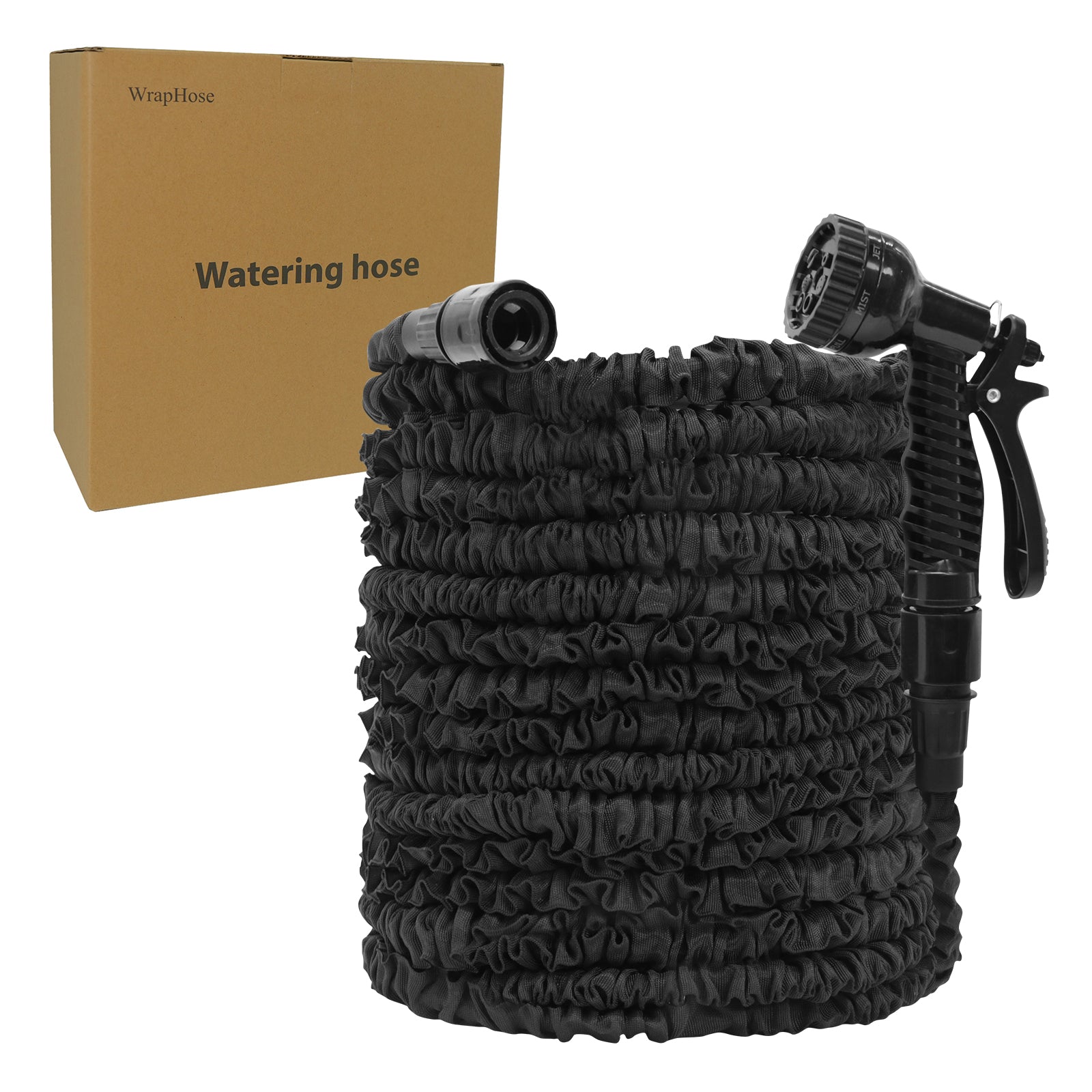 WrapHose Expandable Watering Hose with 7 Function Spray Nozzle for Gardening Watering