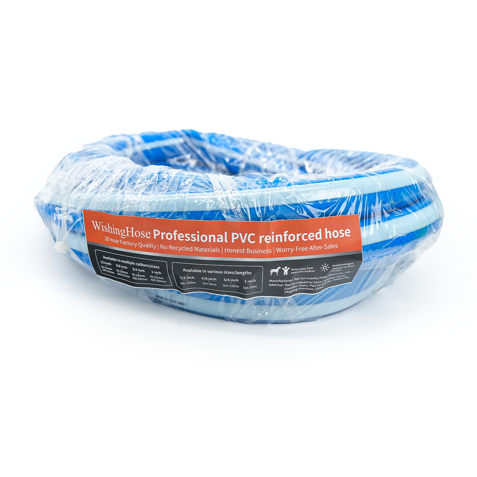 WishingHose Professional PVC reinforced hose - blue