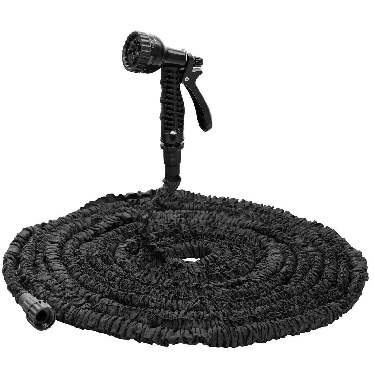expandable flexible stronger deluxe garden water hose w spray nozzle GardenJoy Expandable Water Hose 100ft with 7 Function Spray Nozzle