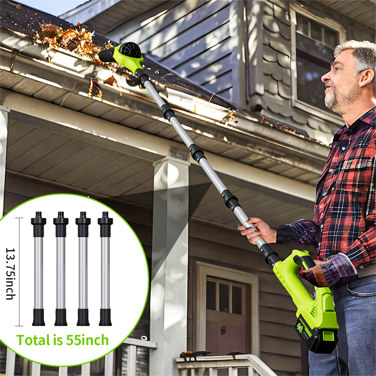 GardenJoy Extension Bar Attachment for 40V Cordless Leaf Blower –  Ideal for Gutter Cleaning & Hard-to-Reach Areas